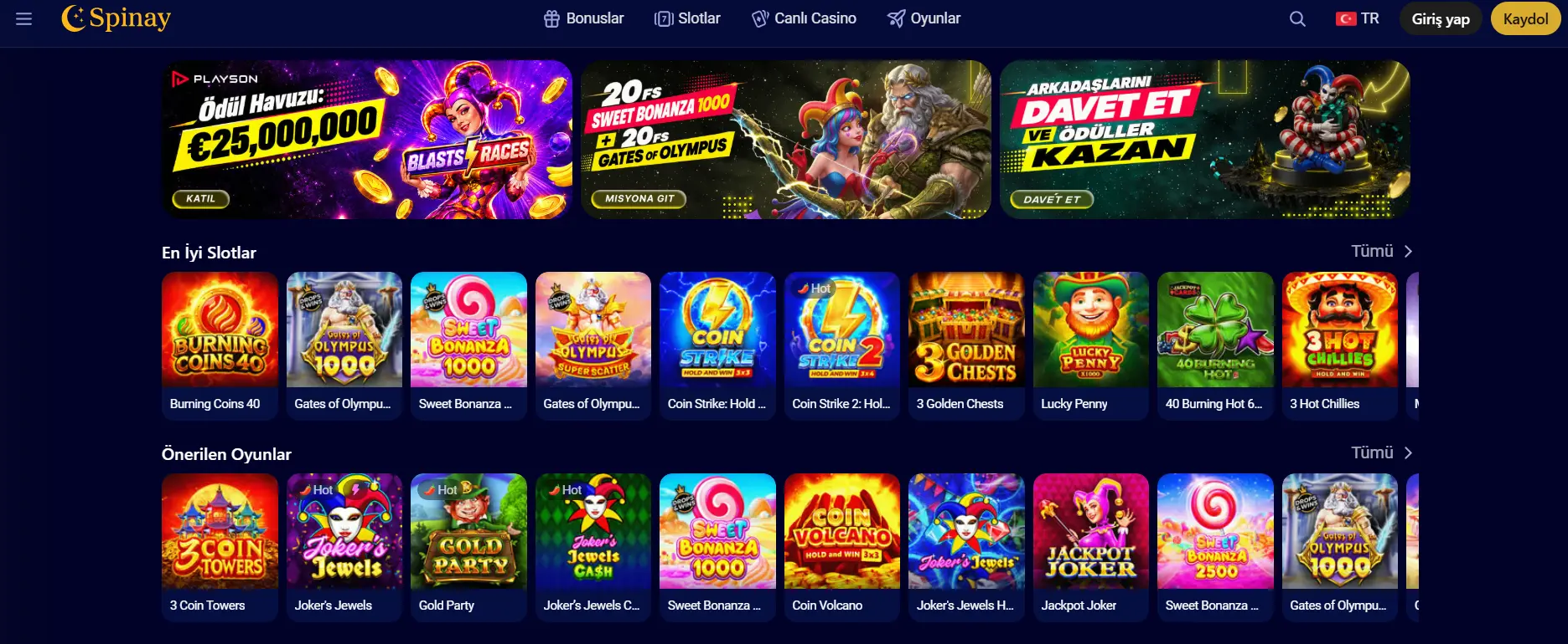 Spinay Casino – Online Oyunlar, Bonuslar ve Mobil Deneyim image 1